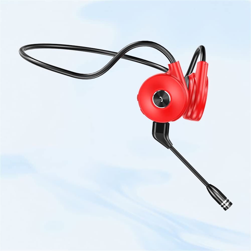Bezprzewodowe słuchawki do przewodzenia kości, bezprzewodowe zestawy sportów sportowych Bluetooth 5.0, IP5 wodoodporna, do uruchomienia, podróży, biurowca domowego,Red