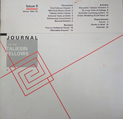 Journal of the Taliesin Fellows #9 Winter 1992-'93