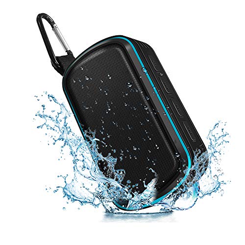 Altavoz Bluetooth Estéreo Premium, MeihuaTu Altavoz inalámbrico Portátil con 12 Horas de Reproducción Continua y Manos Libres para viaje, fiesta,Ducha, playa,Phone- Negro Azul