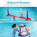 JOYIN Inflatable Pool Float Set Volleyball Net & Basketball Hoops, Balls Included for Kids and Adults Swimming Game Toy, Summer Floaties, Volleyball Court |Basketball,L-Red