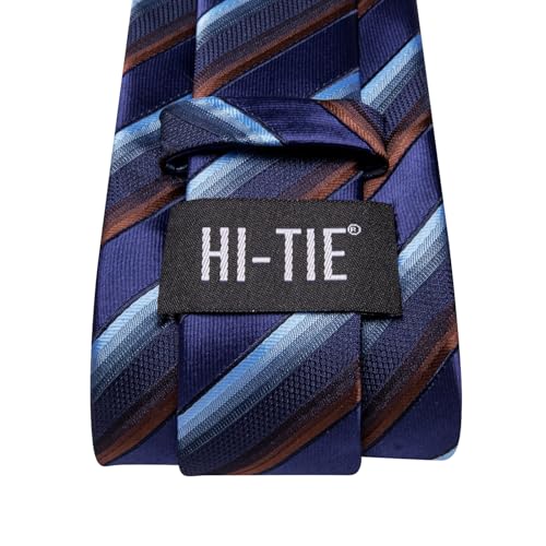 Image of Hi-Tie Men's Tie Lapel Pin Set Pocket Square Cufflinks Formal Woven Silk Tie Sets Wedding Party
