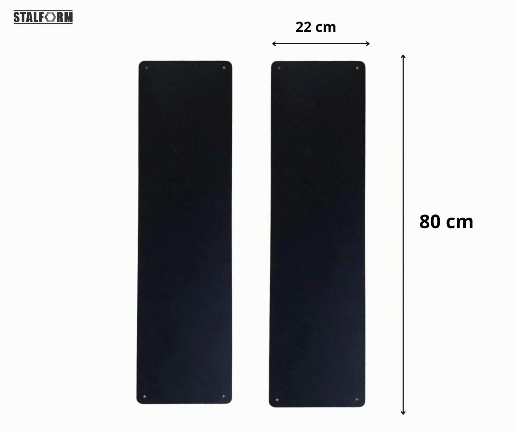 2 x Lavagna Magnetica da Parete in Acciaio Nera 80x22 cm, Black Memo-Board, Pannello Magnetico per Calamite, Lavagna da Cucina, Ufficio, Camera dei Bambini