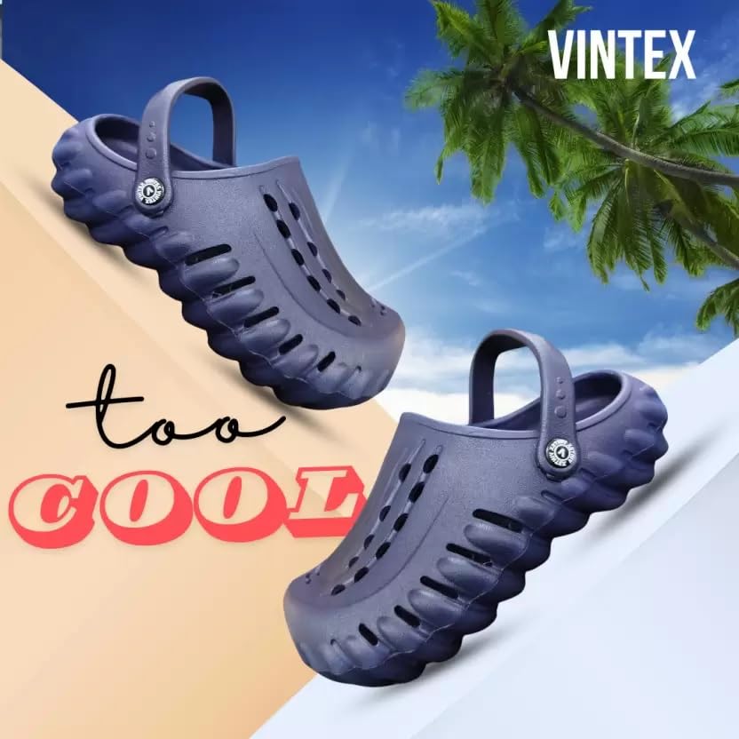 Image of Vintex Lightweight Extra Soft Men's Classic Casual Clogs | Anti Skid, Comfortable | Waterproof and Daily Use Mules for Mens /Boys