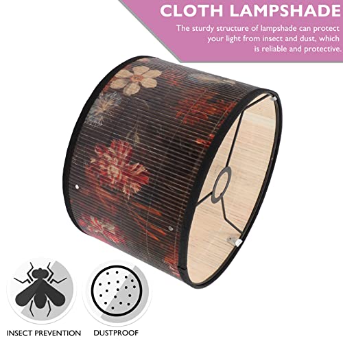 Lurrose Printed Lamp Shades Colorful Lamp Shade Vintage Drum Lamp Shade Unique Lamp Shades Trendy Decorative Handmade Drum Shade For Living Room, Bedroom, Office #TOP3