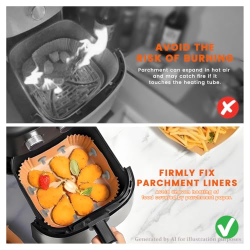 Image of Air Fryer Magnets for Parchment Paper,Lock Disposable Paper Liner Safely,Prevents Burning & Food Covering,Heat-Resistant Air Fryer Liner Magnets,Easy Install with Handles (8pcs)