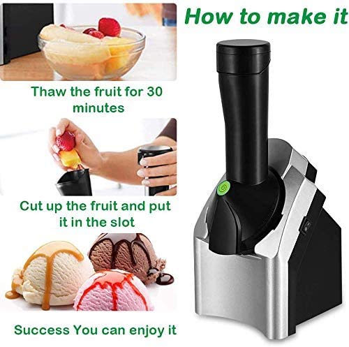 1 combination Fruit Soft Serve Frozen Dessert Electric Ice Cream Maker, Electronic Frozen Yogurt Machine Sorbet, for Frozen Fruit Dessert Portable Household Use