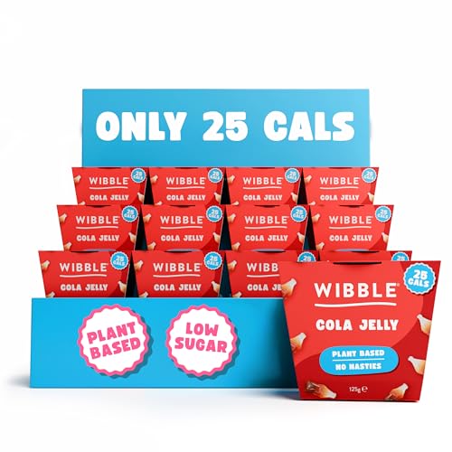 Wibble Jelly Pots, Cola, 12 Pack, Plant Based, 25 Cals, Low Calorie, Low Sugar, Vegan, Vegetarian, Jello