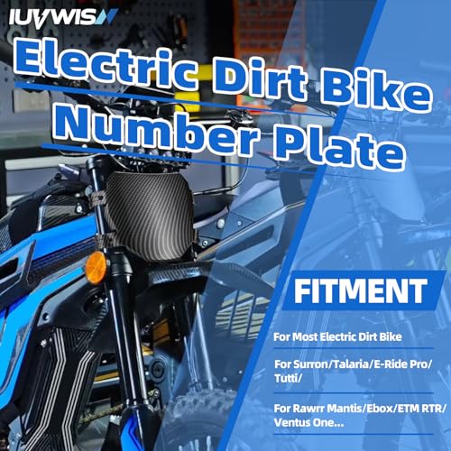 Image of Dirt Bike Number Plate Front License for Surron LBX Talaria Sting MX3 /R MX4 MX5 XXX X3 Eride Pro SR S SS 2.0 3.0 Tuttio Soleil 01 Rawrr Mantis Ebox Dragster ETM RTR Imitation Carbon Fiber