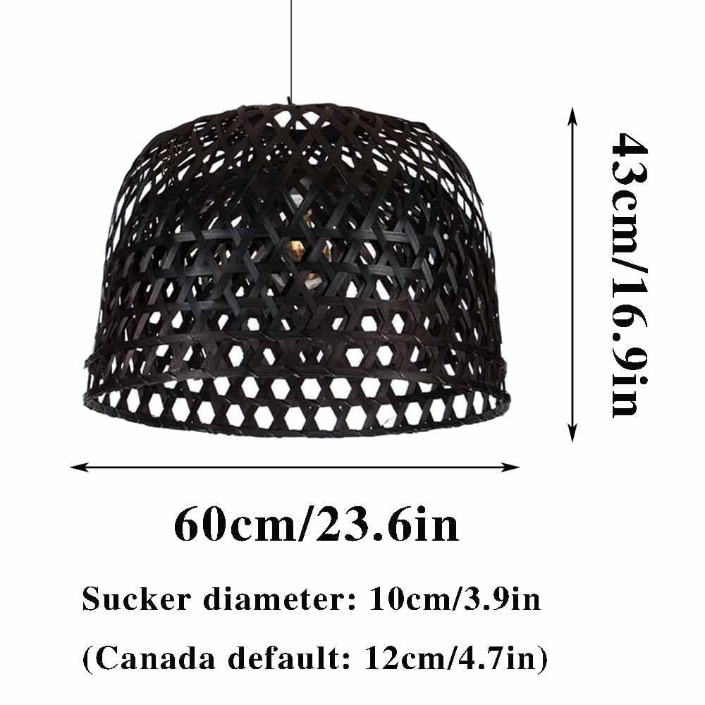Lámpara Colgante Tejida De Bambú Lámpara Artesanal Decorativa De Arte De Ratán Iluminación del Hogar Retro Negro Iluminación Lámpara Colgante De Bambú Tejida A Mano Hueca E27 para Dormitorio