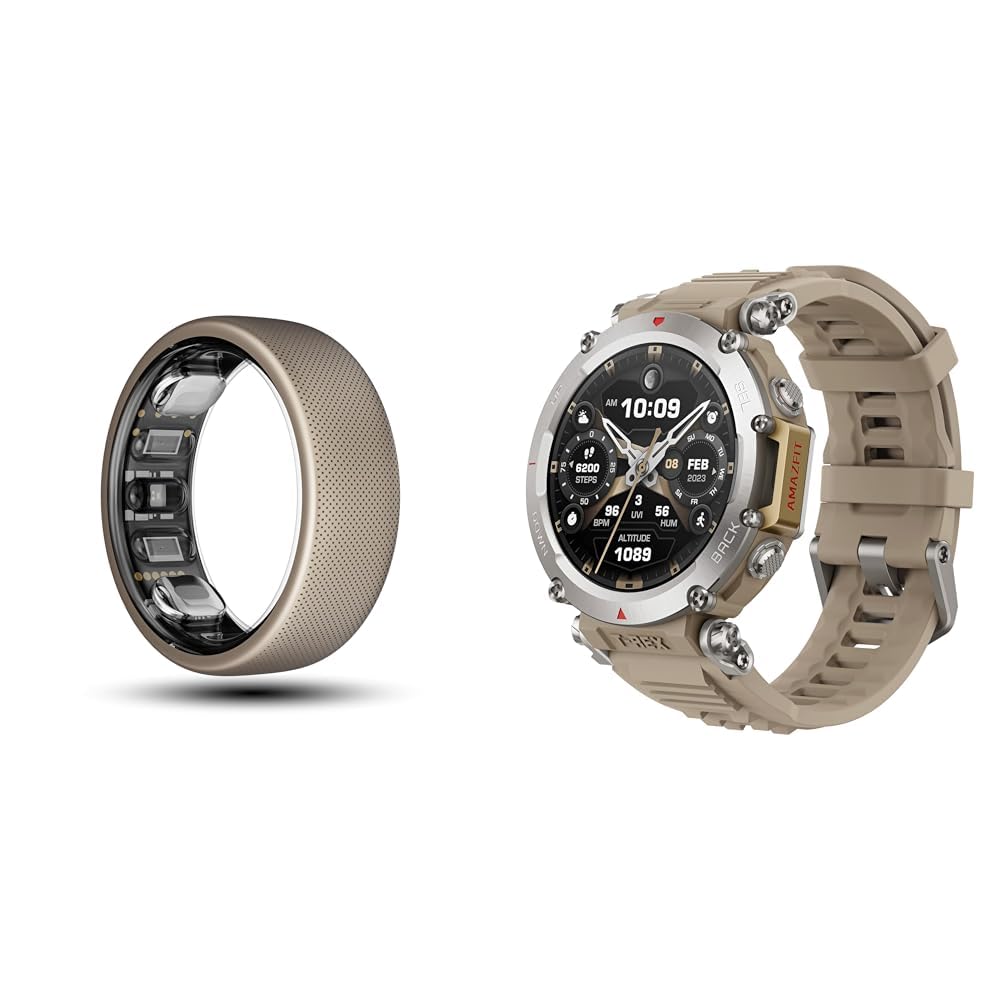 Amazon.com: Amazfit Helio Smart Ring Size 10 + T-Rex Ultra Sahara  
