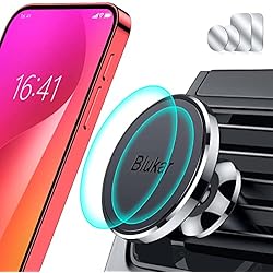 Porta Celular Para Coche Blukar Soporte Móvil Coche, Súper Magnético para Rejilla del Aire, Universal con 360° Rotación para iPhone 14/13/12 y Otros Dispositivos de 4-6,7 Pulgadas