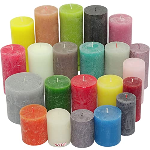 8 kg Witap Premium Rustik Stumpenkerzen Rustic Blockkerzen durchgefärbt Mix farblich bunt gemischt 1.Wahl – Bild 4