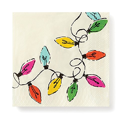 Kate Spade New York Holiday Paper Napkins, 5" x 5", 20 Count (Lights)