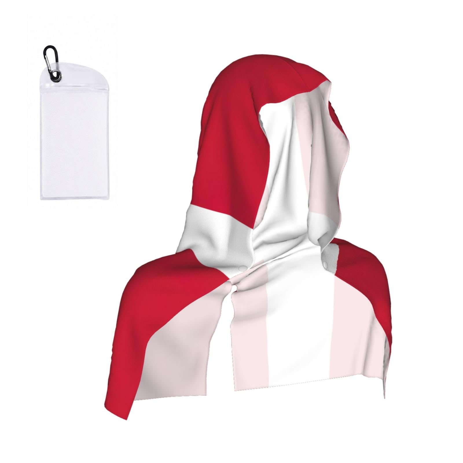 DUWAA Danish Flag Print Cooling Hooded Sports Towel, 30×60cm Quick Drying Summer Cool Head Wrap For Neck And Face