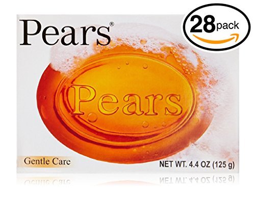 (PACK OF 28 BARS) Pears Transparent Soap ORIGINAL GENTLE CARE. Moisturize the Skin While Cleansing With Natural Oils & Glycerin! Great for Hands, Face & Body! (28 Bars, 4.4oz Each Bar)
