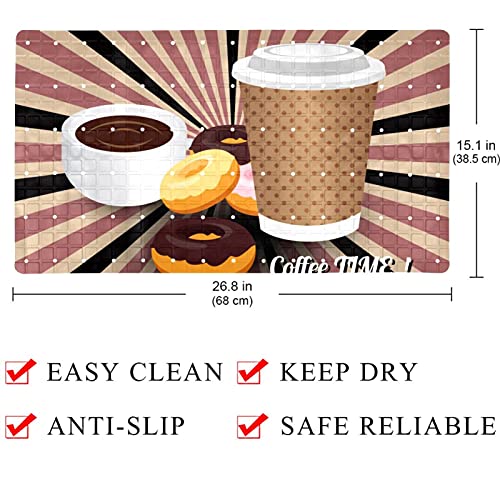 Tapis de bain antidérapant avec ventouses et trous de drainage café - 5