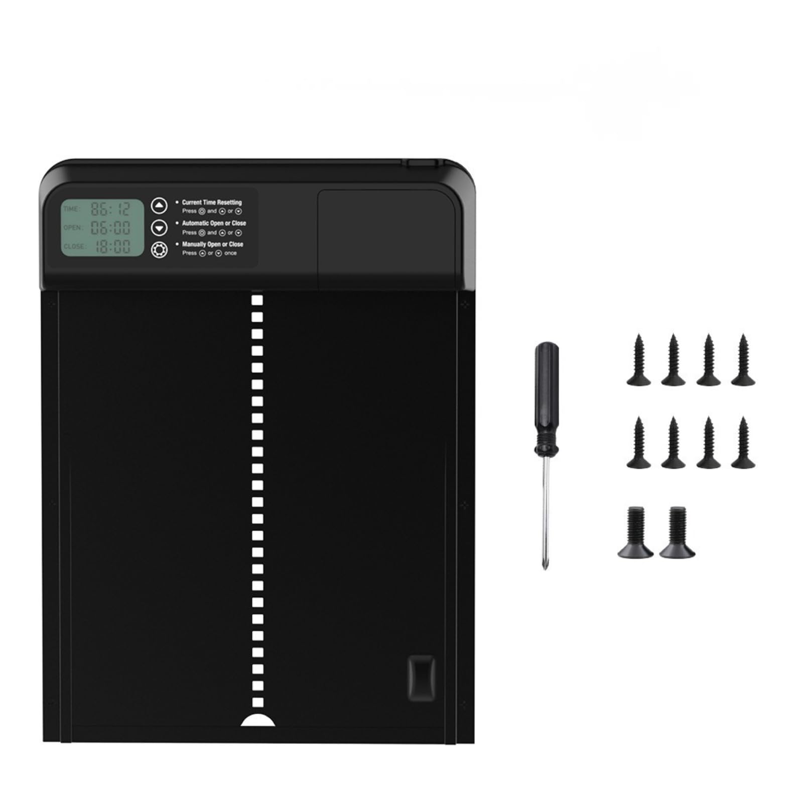 Porta Automatica Pollaio Alluminio Anodizzato Digitale 24 Ore - Protezione Antiostruzione Batteria Lunga Durata per Esterno
