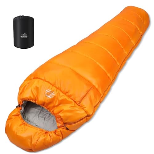 Mummy Sleeping Bag|3-4 Season Camping Sleeping Bag for Adults,14℉-59℉Extreme,Washable,Warm & Cool Weather for Outdoor Hiking Travel Gear Must Kids Sleep Accessories
