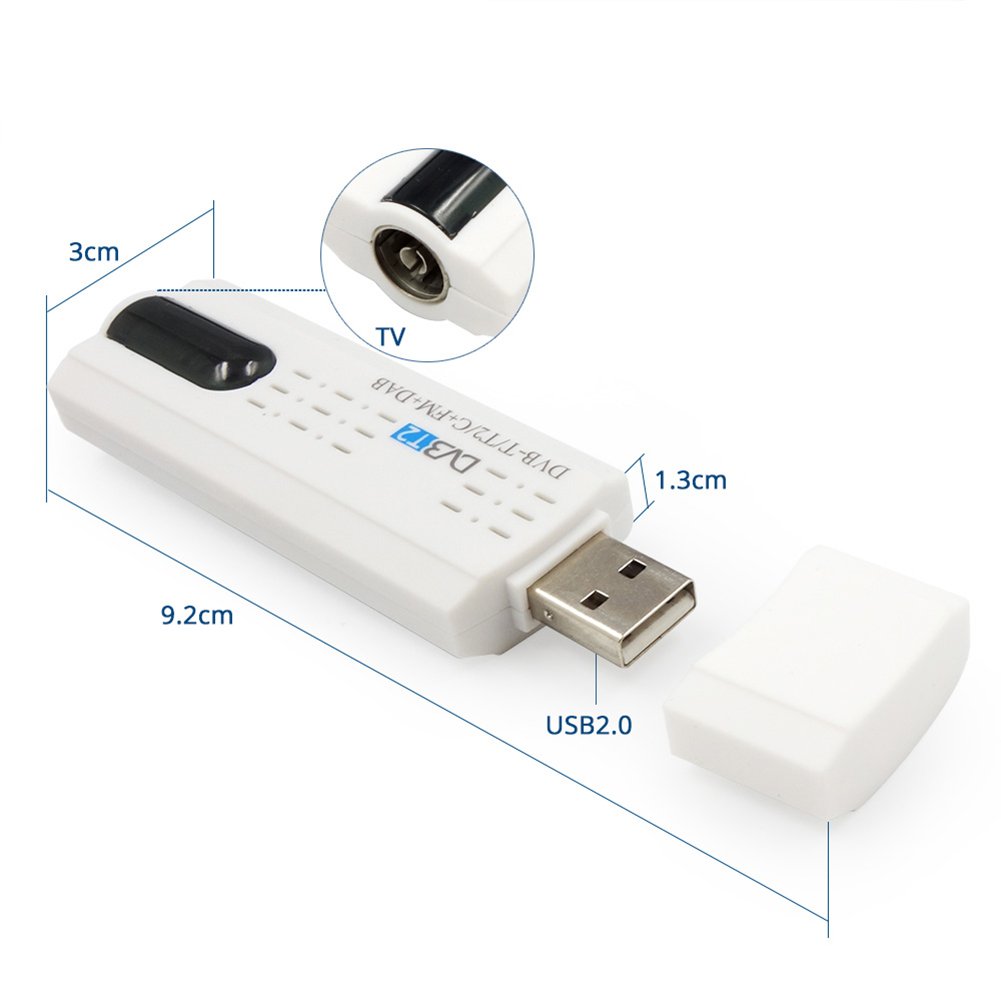 USB 2.0 Digital DVB-T/SDR++FM HDTV Sintonizador de TV Receptor