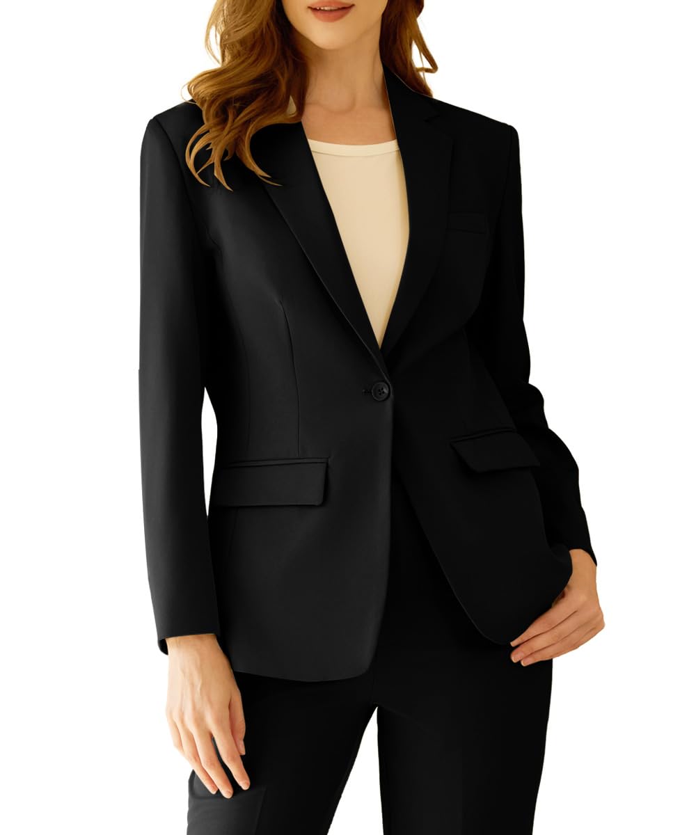 Womens Professional Suit 2 Piece Slim Fit Outfit Business Office Work Tuxedo Blazer Pants Suits