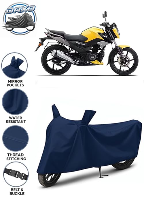 Image of Waterproof Bike Cover for TVS Raider | All Weather Protection from Rain, Dust, UV Rays & Scratches with Mirror Pockets & Buckle Belt | Raider Bike Cover