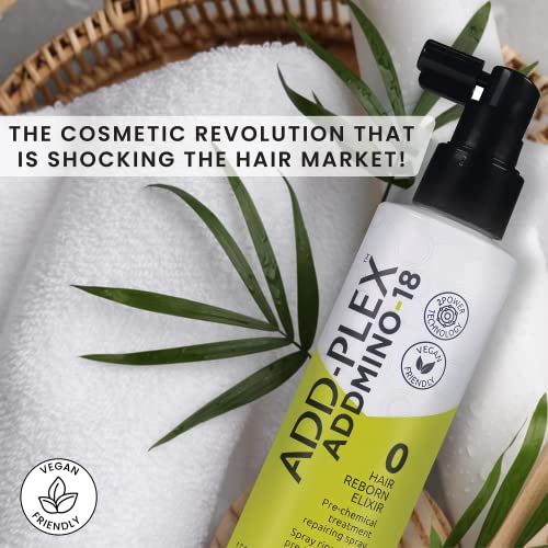 Addmino-18 Hair Serum Pre Chemical Hair Treatment - Natural Hair Reborn Elixir For Women -Vegan, Promotes Thickness, Nourishes - Hair Loss Treatment Hair Products - 150 Ml/5.07 Fl. Oz. #TOP6