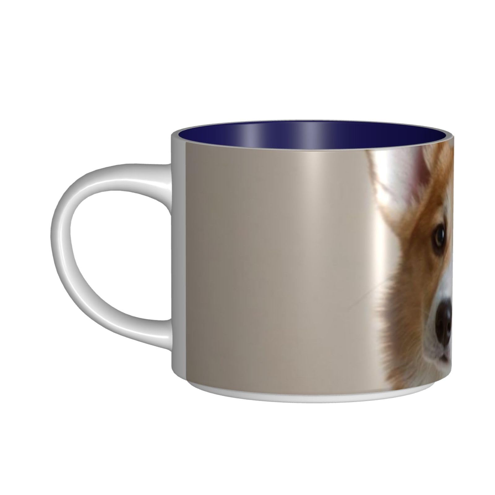 Corgi Dog-Beige bedruckte große Keramiktasse Kaffeetasse