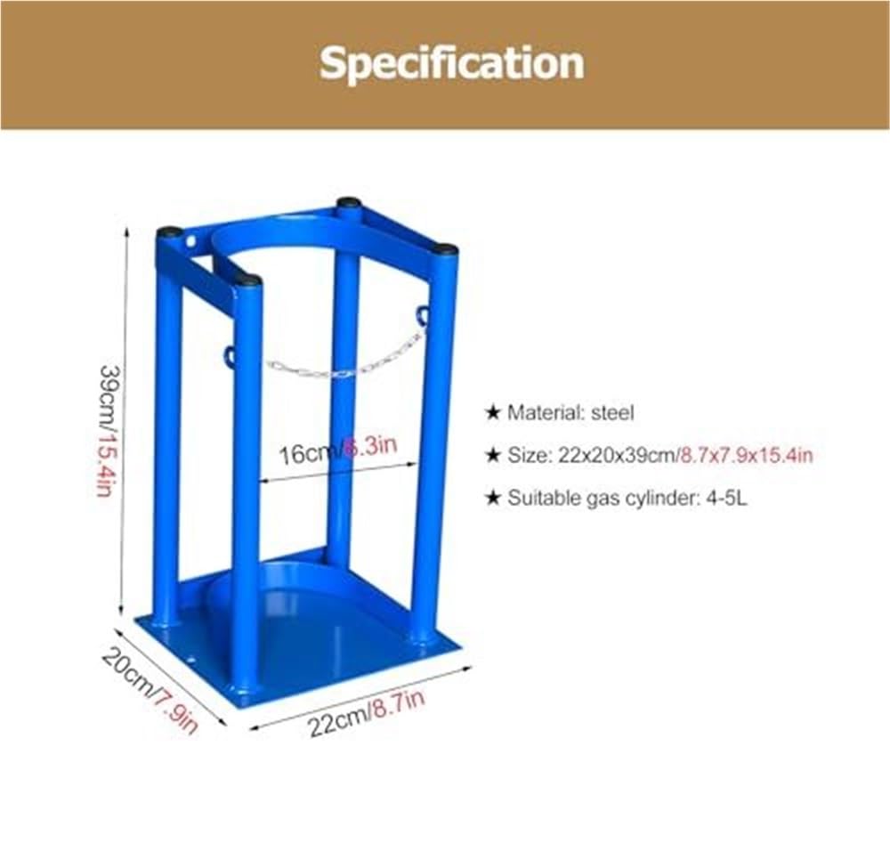 Scaffale del carro armato dell'ossigeno per i cilindri 4/5L, supporto d'acciaio per l'ospedale, il laboratorio, uso domestico