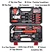 CARTMAN 126-Piece Home Tool Set Kit, Basic Household Hand Tools with Storage Case, Red