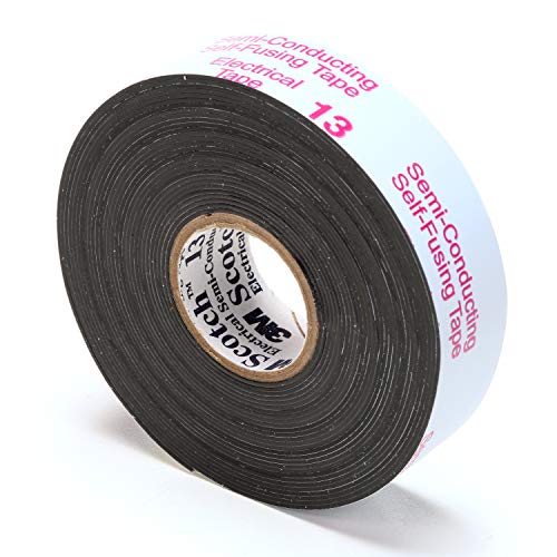 Image of 3M Scotch Electrical Semi-Conducting Tape 13, 3 /4 in x 15 ft, Printed, Black, High Voltage Splicing Tape, 1 roll
