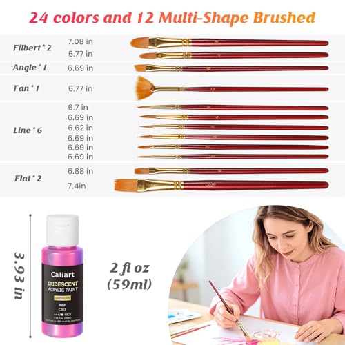 28% Off Caliart Iridescent Acrylic Paint Kit with 24 Colors - Image 6