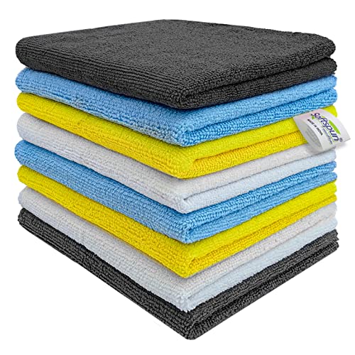 SOFTSPUN Microfiber Cloth 40x40 cms Multi-Color - Thick Lint & Streak-Free Multipurpose Cloths - Automotive Microfibre Towels for Car Bike Cleaning Polishing Washing & Detailing… (Image - 1)