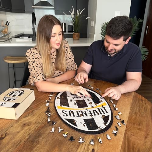 Iconic Puzzles, Juventus, Retro Logo, 100% eco-sustainable wooden puzzle with official license,Size S, 150 Pcs - Image 2