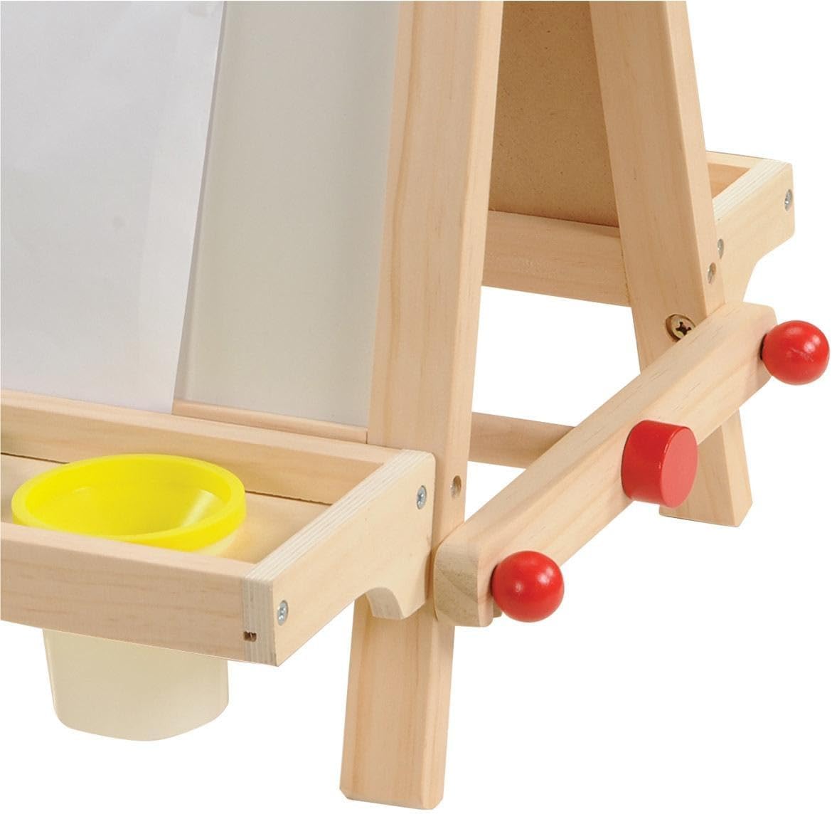 Kaplan Early Learning Two-Sided Folding Tabletop Wooden Easel with Dry Erase Board, Tray, and Paint Cups