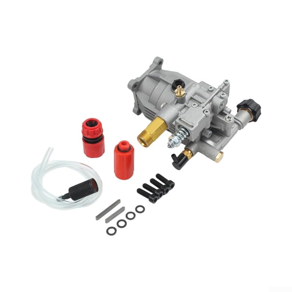 Bomba de lavado a presión de 3400 PSI, repuesto de 2.5 GPM para motores de gas, eje horizontal de 0.75 pulgadas con válvula de alivio térmico para limpieza del hogar
