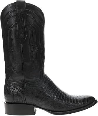 Tony Lama Mens Kirtland 12 Inch Lizard Round Toe Dress Boots Mid Calf - Black - Size 13 EE