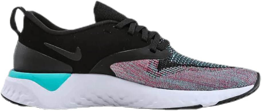Nike Women's Odyssey React Flyknit 2 Mesh Running Shoes (5.5, Black/Hyper Jade/Ember Glow)