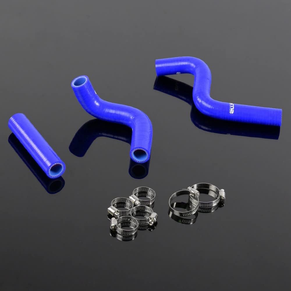 G-PLUS (Blue) Silicone Radiator Coolant Hose Kit Clamps, Compatible with Kawasaki KX85 2001-2013 01-13