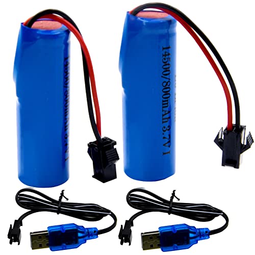 Blomiky 2 Pack 3.7V 500Mah Li-Ion Rechargeable Battery Sm 2P Plug With Usb Charger Cable For Double Sided Rc Stunt Car Small Rc Boat Tumbling Amphibious Rc Car Rc Truck And C63 Battery And Usb 2 #TOP7