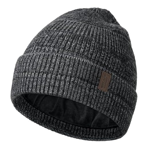 Wmcaps Beanie Hat, Cappello Uomo Invernale Caldo Unisex Cappello Invernale Lavorato a Maglia Cappello di Lana Morbida Elasticizzato con Polsino e Fodera Spessa e Calda Regalo (Grigio Scuro/Grigio) 10 Wmcaps Beanie Hat, Cappello Uomo Invernale Caldo Unisex Cappello Invernale Lavorato a Maglia Cappello di Lana Morbida Elasticizzato con Polsino e Fodera Spessa e Calda Regalo (Grigio Scuro/Grigio)