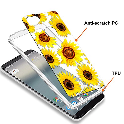 Google Pixel 2 Case,Topnow [Anti-Scratch Pc + Shockproof Anti-Drop Soft Tpu] Advanced Printing Pattern Phone Cases Glossy Drawing Design Cover For Google Pixel 2(Blossoming Sunflower) #TOP1