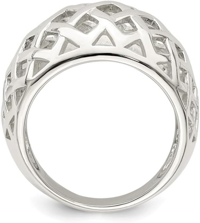 Sterling Silver Lattice Polished Ring