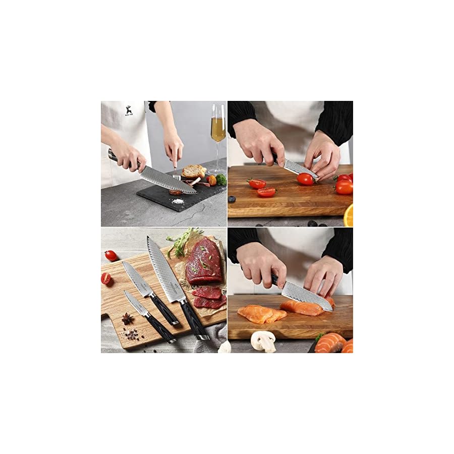 NANFANG-BROTHERS-Knife-Set-Damascus-Professional-Chef-Knife-4-Pieces-Kitchen-Knife-Set-Ergonomic-Wooden-Handle-Chef-Knives-Sheath--Knife-Sharpener NANFANG BROTHERS Damascus Knife Set 4 PCS, Japanese Knife Set, Chefs Knife Sets Professional, Kitchen Knife Set, 8" Chef Knife, 5" Santoku Knife, 3.5" Paring Knife and Sharpener