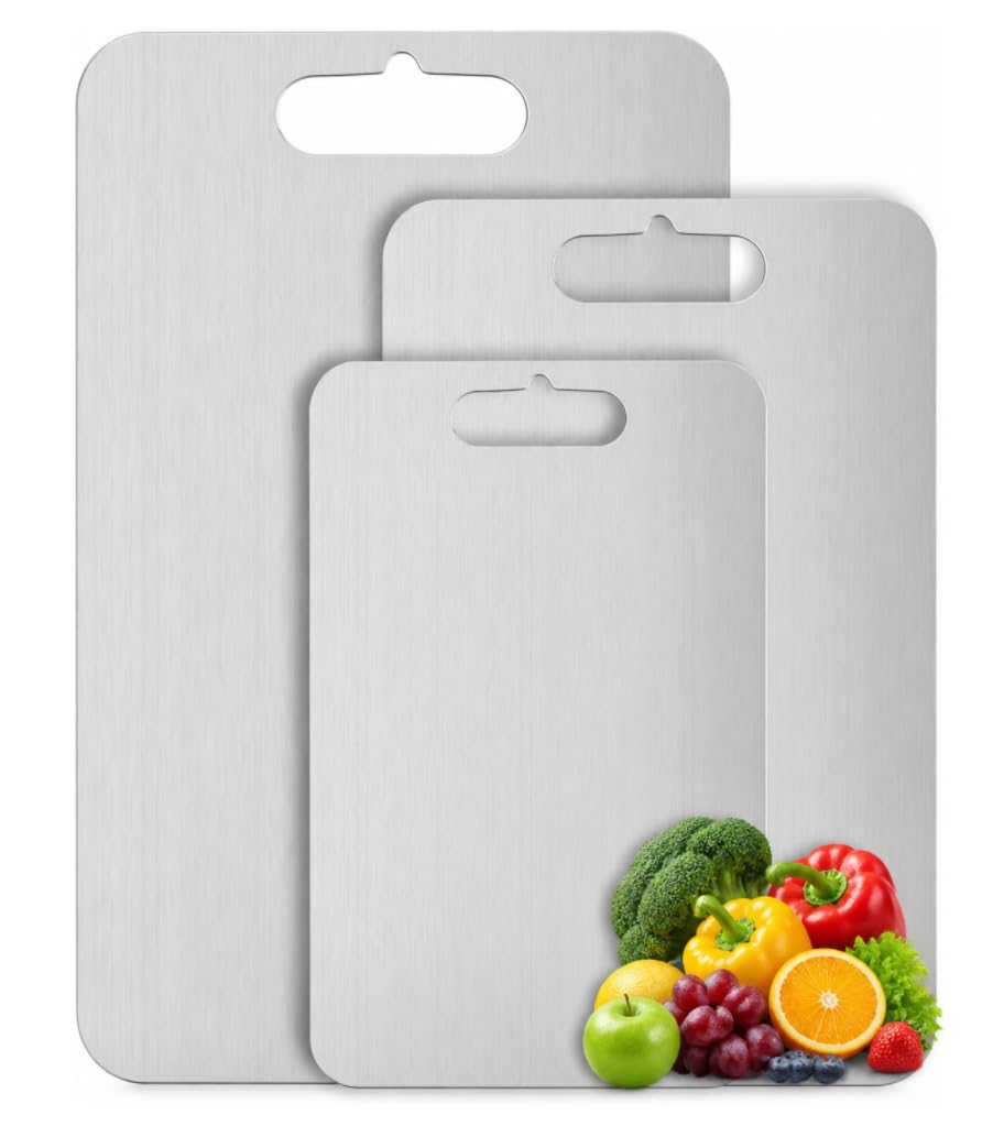 Photo 1 of Pure Titanium Cutting Board Set of 3, Double-Sided, Dishwasher Safe