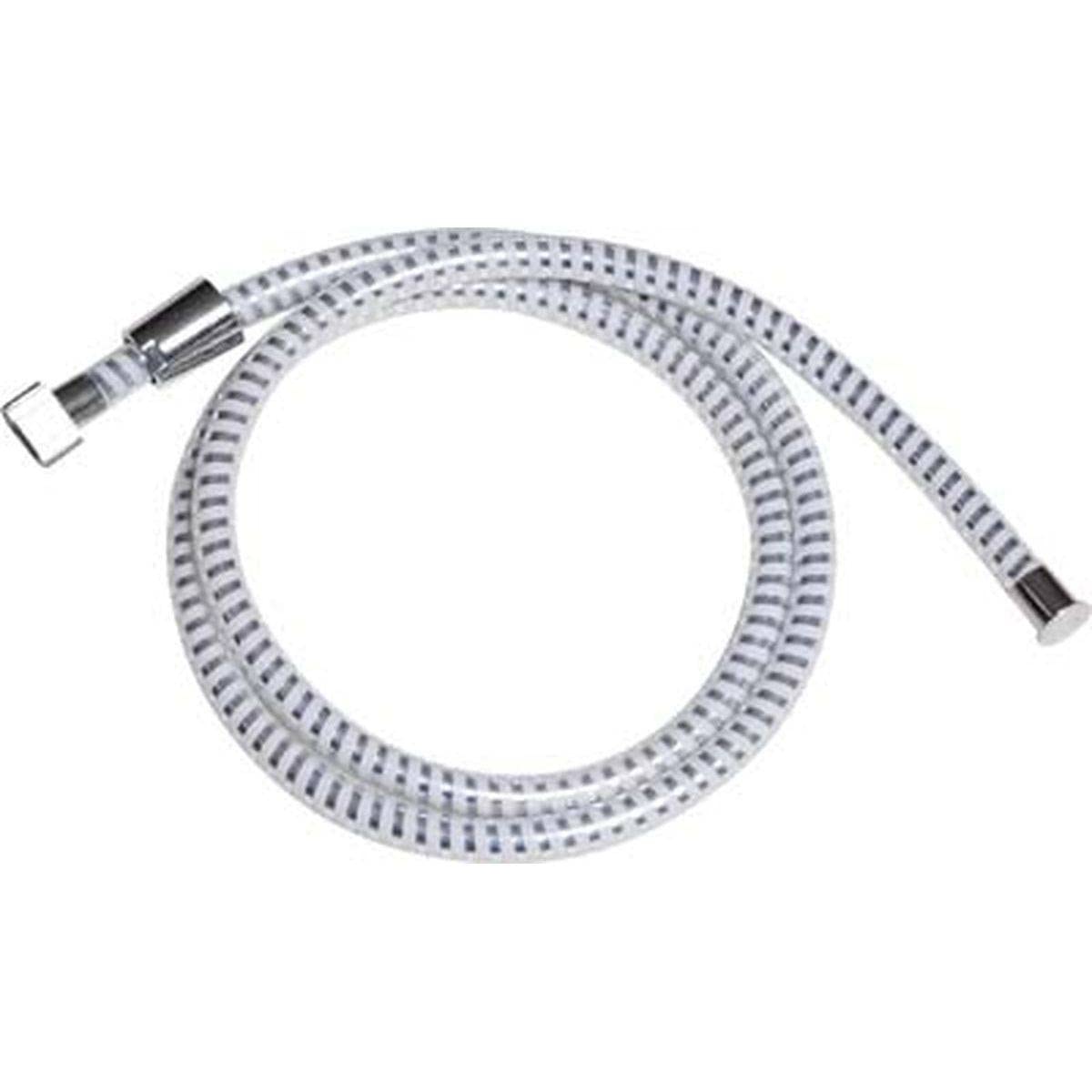 EVIDECO Manguera de Ducha de PVC Flexible y Moderna, Blanco/Plateado, 79"