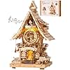 ROKR 3D Puzzle Erwachsene Kuckucksuhr, 3D Holzpuzzle Uhrenmodellbausätze, Geschenke und Dekoration für Erwachsene, Cuckoo Clock Holzfarbe, LC901
