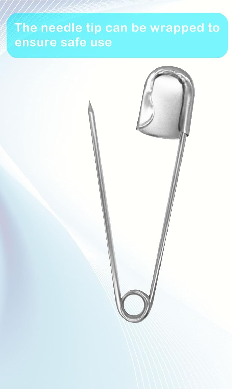 Trimming Shop, 250 spille di sicurezza in acciaio inox per il fissaggio di vestiti, sartoria, cucito, fai da te e progetti artigianali (argento, 6 misure diverse