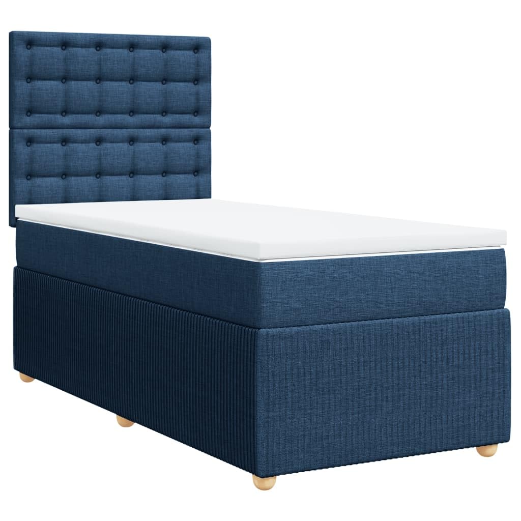 Brokky Boxspringbett mit Matratze Betten Mit Matratze Schlafzimmer Bett Boxspringbett Mit Matratze Blau 100x200 cm Stoff / 3294287