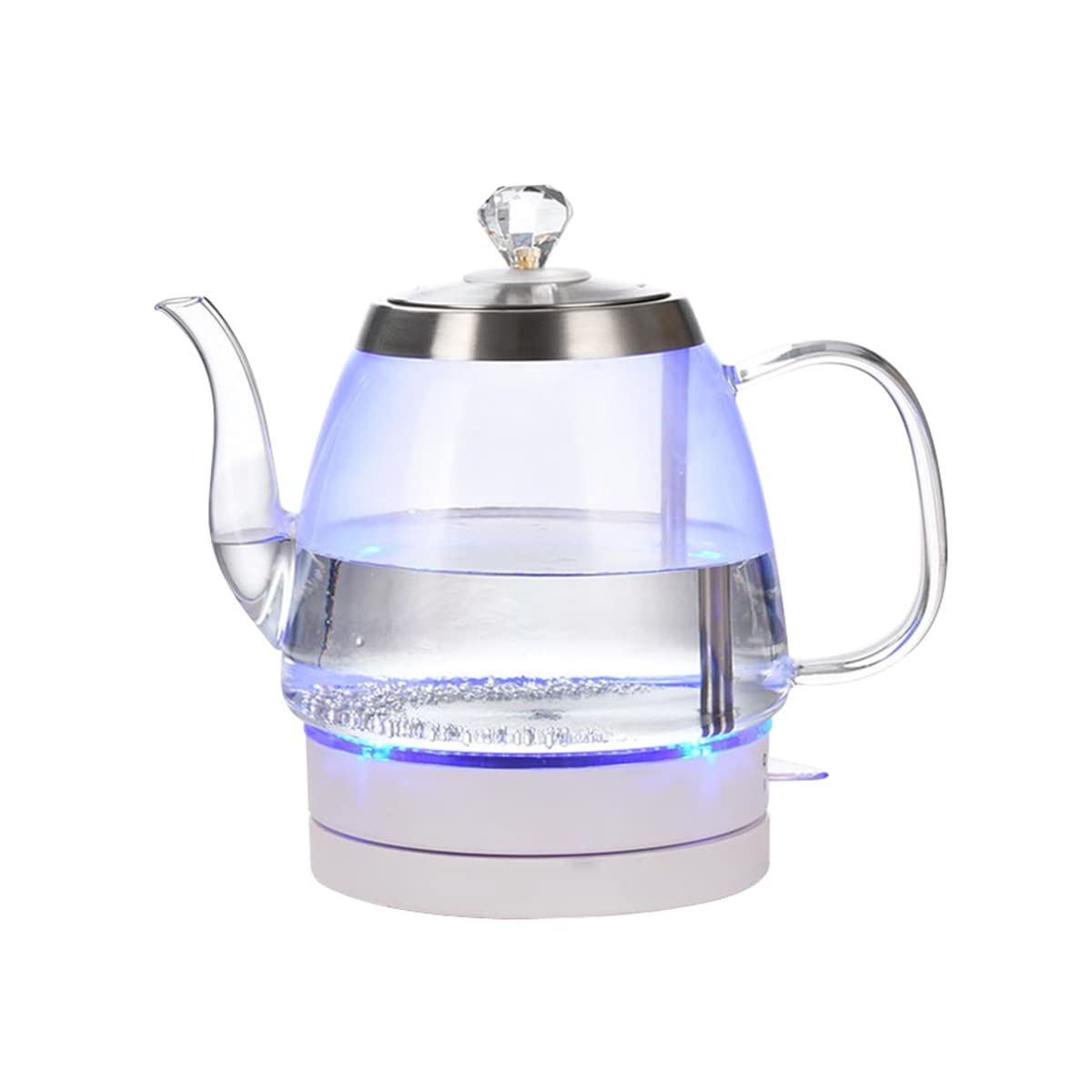 Rbudspolf Light Portable Electric Kettle Glass Kettles With Led Auto Shut-Off Boil-Dry, Hot Water Tea Coffee, 1.5L, 1000W