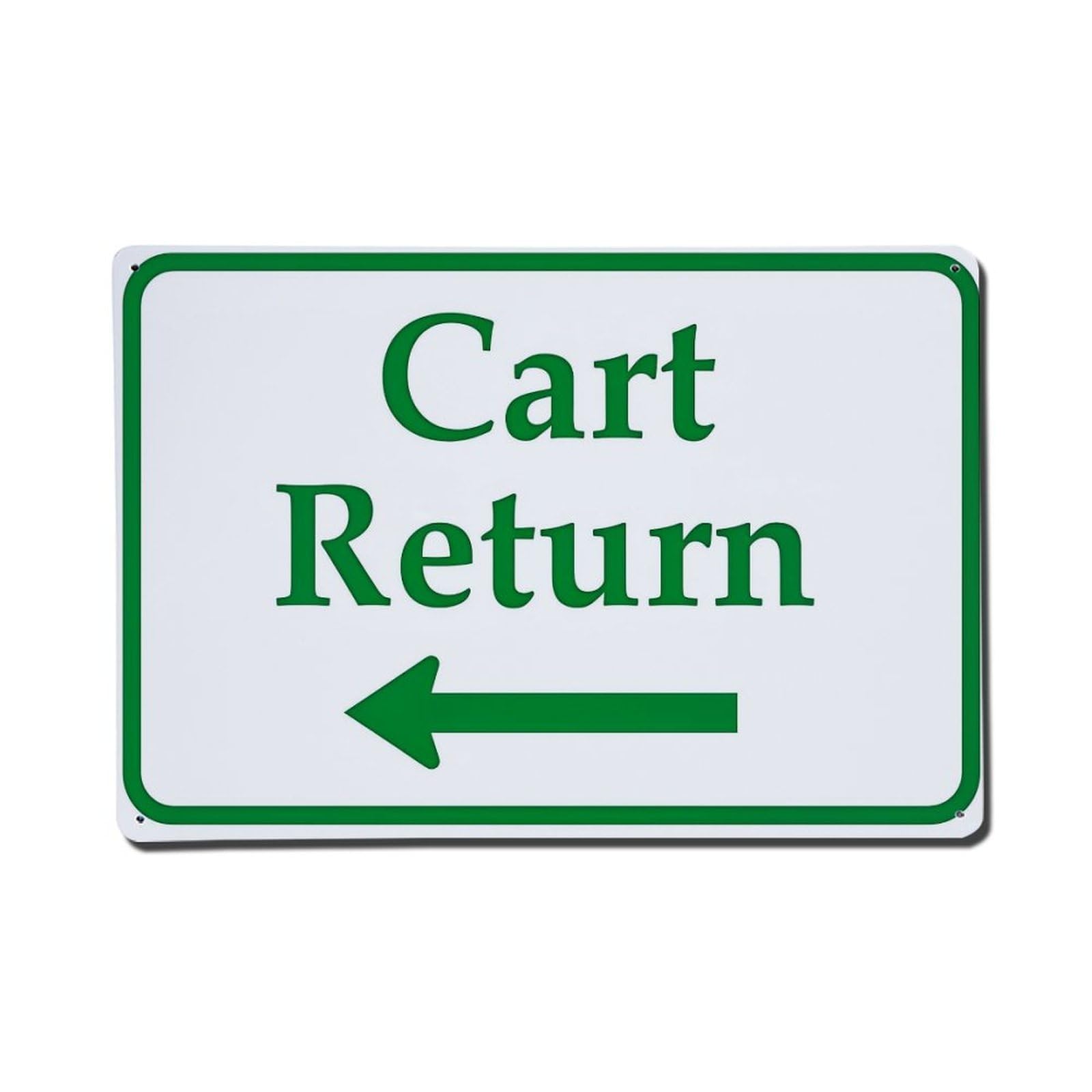 Cart Return Sign Arrow Green Retro Metal Tin Sign, Vintage Decor Art Poster for Bar, Home, Man Cave, Kitchen, Laundry Room Gift 8x12Inch